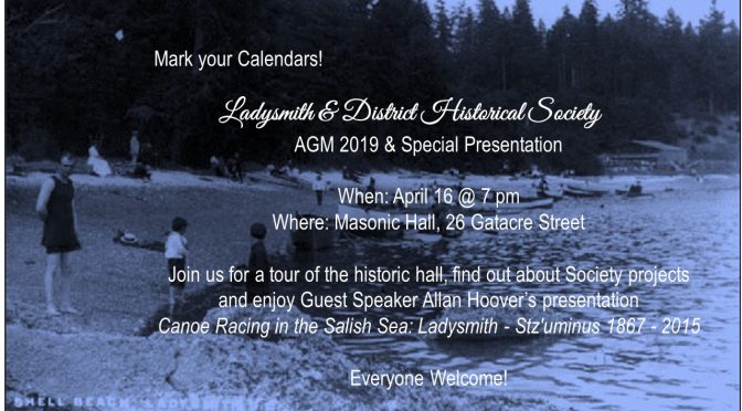 AGM –  APRIL 16, 2019, at 7p.m. 