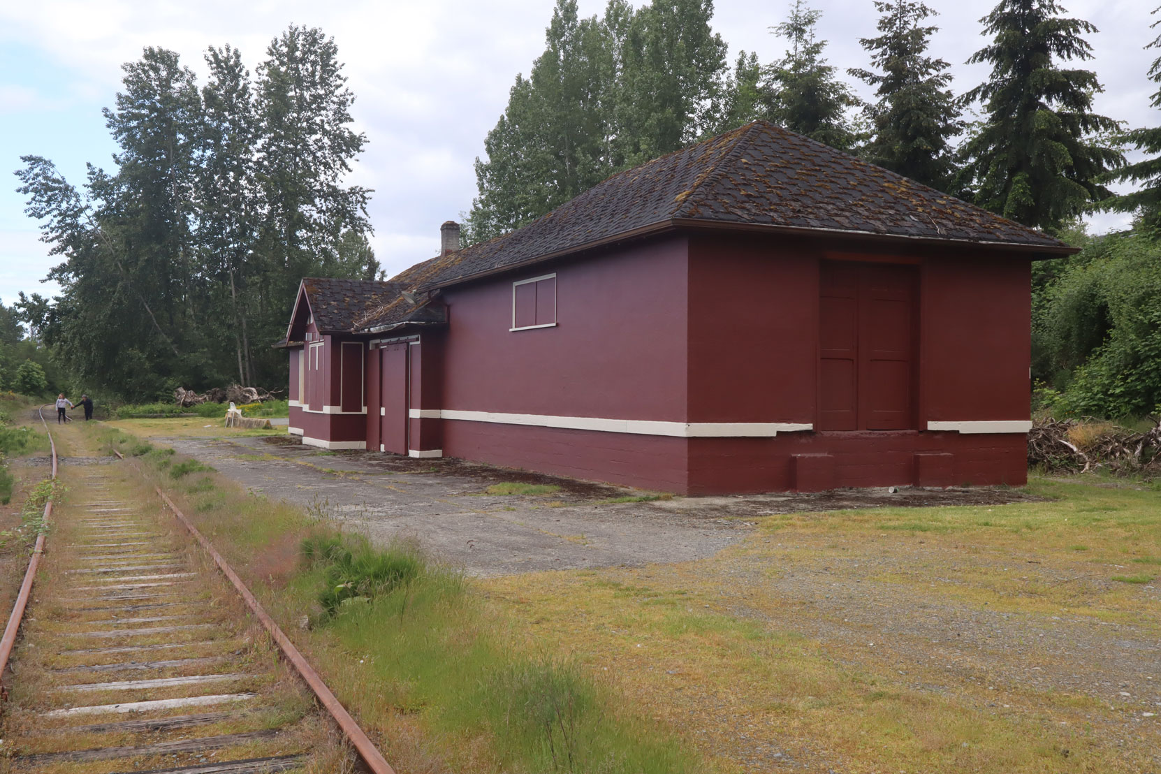 The former E&N Railway Station in Ladysmith, built in 1944. Viewed from the north.