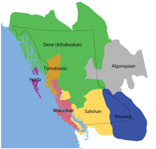 Seven First Nation Language Families in BC
